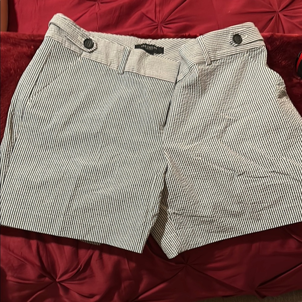 Ann Taylor Black and White Striped Women Shorts